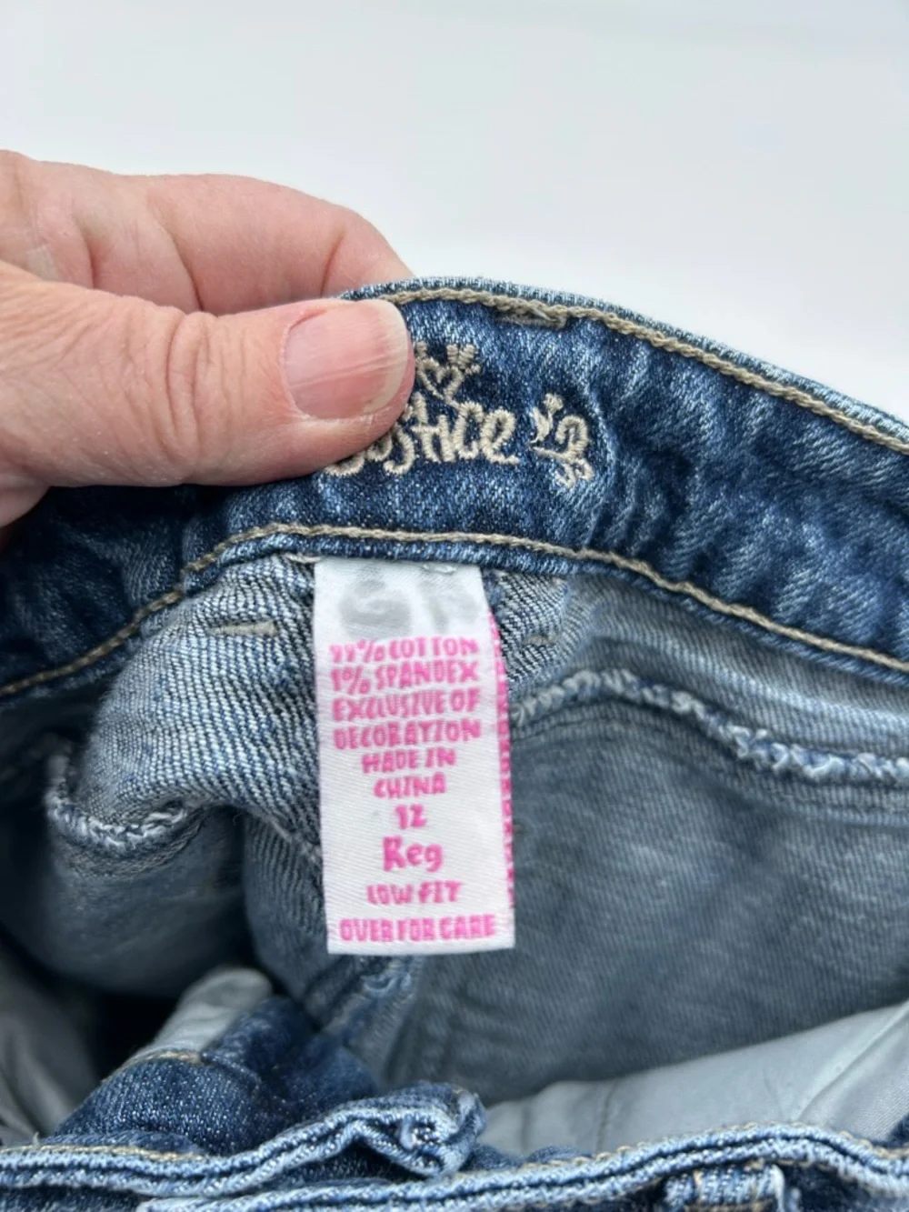 Justice Blue Embellished Flare Jeans 12reg
